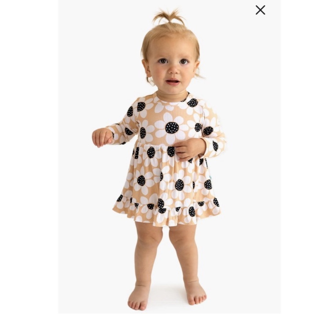 Posh Peanut Reagan Floral Long Sleeve Ribbed Dress